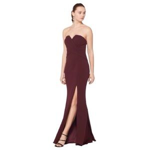 Bill Levkoff Strapless Burgundy Dress